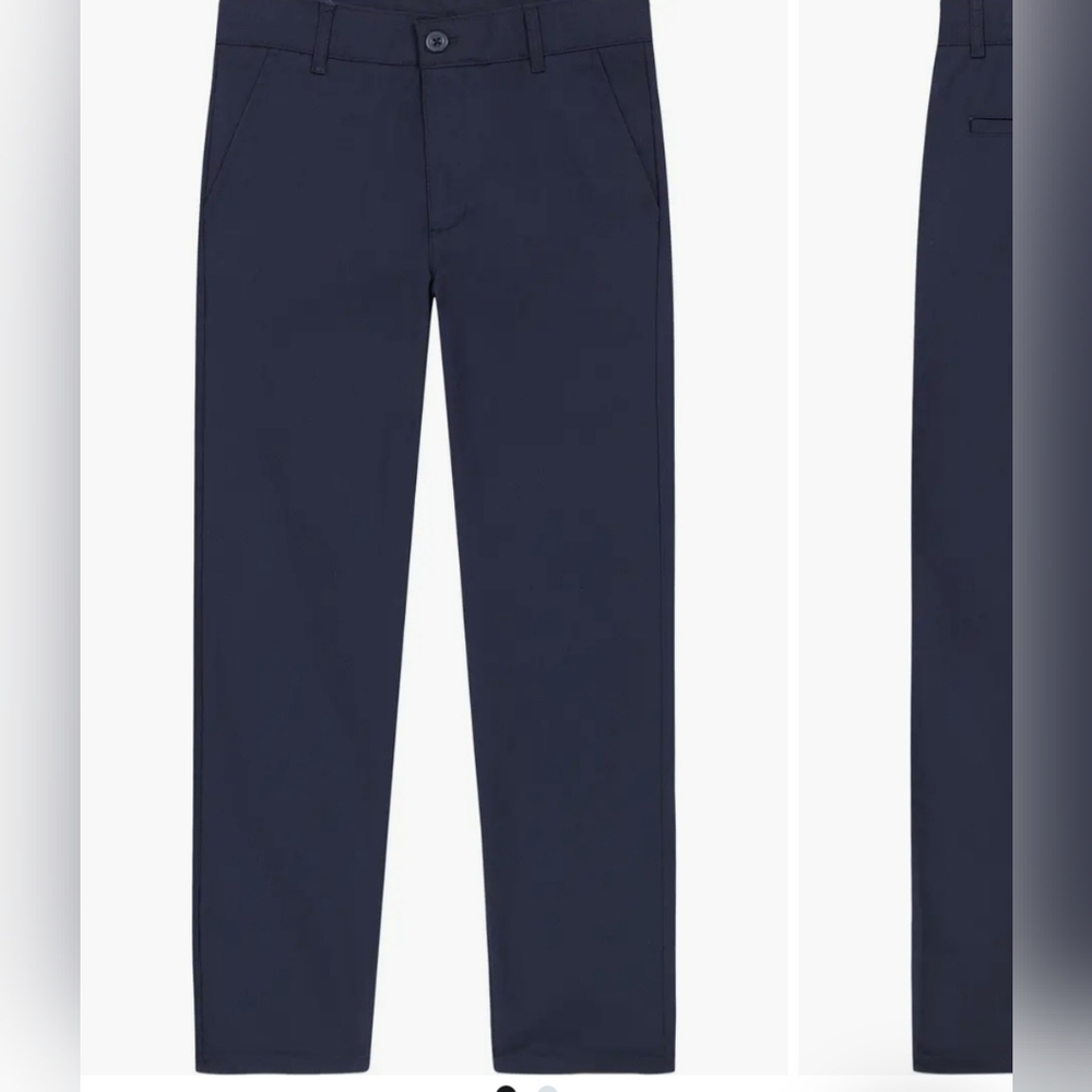 NWT 2x Nautica kids Standard Uniform Flat Front Chino Khakis, Navy, Siz 10
